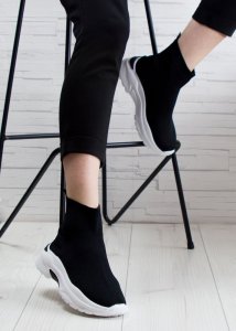 BELLO STAR Sneakersy wsuwane ze skarpetą czarne-39 5