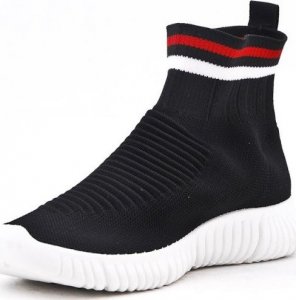 BELLO STAR Trampki tekstylne na koturnie czarne-38 3