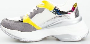 Estetino Sneakersy na koturnie ze wstawkami szare kolorowe-38 3