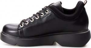 Estetino Sneakersy połyskujące na platformie z napisami czarne-36 4