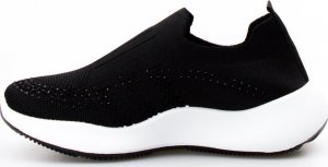 Estetino Sneakersy tekstylne wsuwane z cyrkoniami czarne-38 3