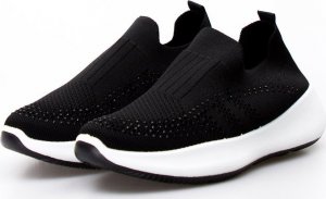 Estetino Sneakersy tekstylne wsuwane z cyrkoniami czarne-38 4