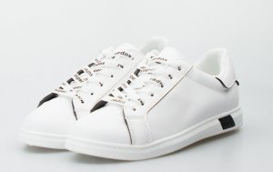 Estetino Tenisówki białe z czarnym motywem-38 4