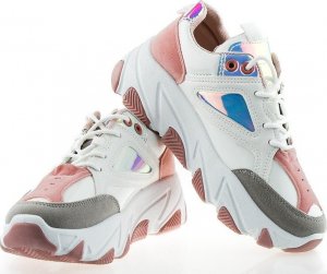 Estetino Tenisówki sportowe białe z neonowymi wstawkami-37 6