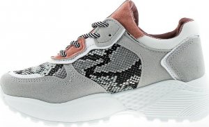 Estetino Tenisówki sportowe z wężowym wzorkiem szare-38 3