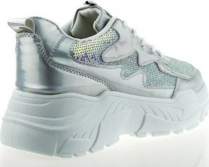 Estetino Tenisówki srebrne z cekinami-40 4