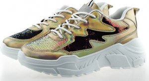 Estetino Tenisówki złote z cekinami-40 6