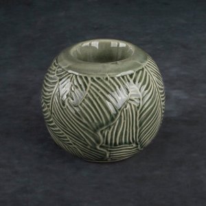 Eurofirany Świecznik ceramiczny kula DARA 10X10X9 zielony x2 1