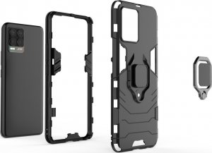 Braders Etui Ring Armor Pancerne + Szkło Hartowane do Realme 8 / 8 Pro czarny 5