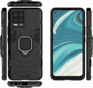 Braders Etui Ring Armor Pancerne + Szkło Hartowane do Realme 8 / 8 Pro czarny 7