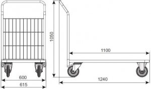 Damnix Wózek paletowy P2-1100x600 na kołach TENTE (DAM-919-351-207) 3