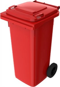 ARS Pojemnik do segregacji odpadów na kółkach pojemność 120 l (kolor czerwony) 1