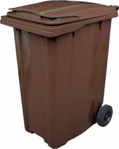 ARS Pojemnik do segregacji odpadów na kółkach pojemność 360 l (kolor brązowy) 1