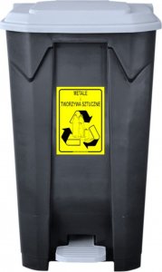 ARS Pojemnik do segregacji odpadów z przyciskiem pojemność 100 l (wariant metale i tworzywa sztuczne) 1