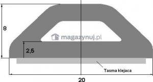 ASTAT Zabezpieczenie przeciwuderzeniowe do powierzchni płaskich AC20 20x8 mm 2