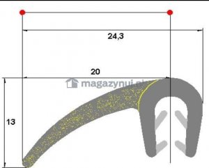 ASTAT Zabezpieczenie przeciwuderzeniowe krawędzi z kołnierzem LC20 - 20mm 2