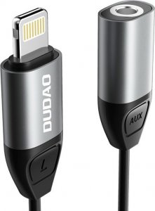 Adapter USB Dudao Adapter Przejściówka Ze Złącza Lightning Na 3,5 mm Mini Jack Szary 4