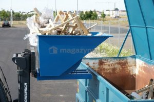 Swedmach Kontener samowyładowczy, wywrotny, wym. 1700 x 1215 x 1045 mm pojemność 1030 l (wariant pokrywa) 5