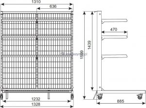 Damnix Regał mobilny z sześcioma półkami (wym. 1310x900x1600 mm) 3