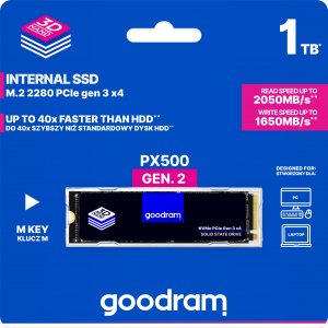 Dysk SSD GoodRam PX500 gen.2 1TB M.2 2280 PCI-E x4 Gen3 NVMe (SSDPR-PX500-01T-80-G2) 5