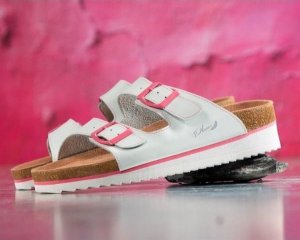 Ardon JUNO WHITE G3301 - damski klapek korkowy biały z podniesioną piętą 39 6