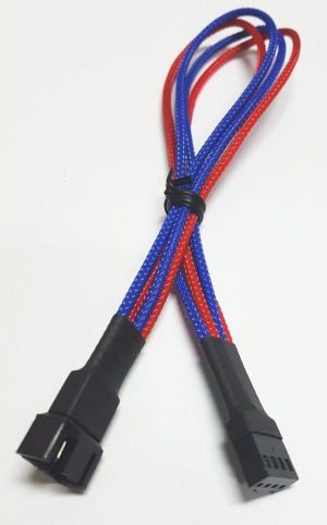 Nanoxia Kabel PWM, 4Pin, 30 cm, niebieski / czerwony (NXPWV3EBR) 1