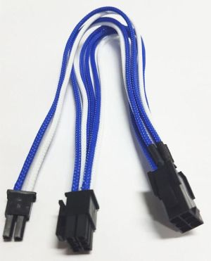 Nanoxia Kabel PCI-e, 6 - 6+2 Pin, 30 cm, niebiesko / biały (NXP683EBW) 1
