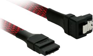 Nanoxia Kabel SATA 6Gb/s, wtyk kątowy, 45cm, czarno- czerwony (NXS6G45SR) 1