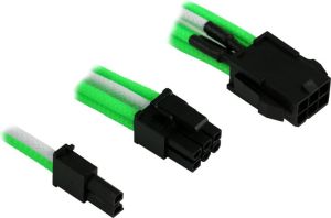 Nanoxia Kabel PCI-e, 6 - 6+2 Pin, 30 cm, zielono / biały (NXP683EGW) 1