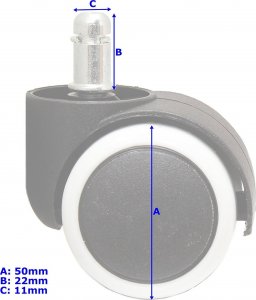 ER4 KÓŁKA DO FOTELA OBROTOWE GUMOWE 5 SZTUK 11MM 4
