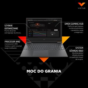 Laptop HP Victus 16-e0125nw Ryzen 5 5600H / 16 GB / 512 GB / W11 / RTX 3050 (4Y104EA) 21