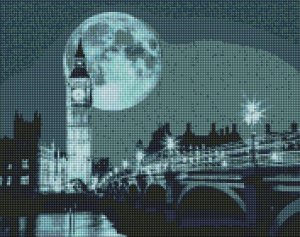 Ideyka Diamentowa mozaika - Noc w Londynie 40x50cm 1