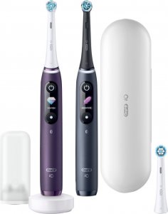 Szczoteczka Oral-B Szczoteczka magnetyczna iO Series 8 Duo 2 szt. Black/Purple + dodatkowa końcówka 1