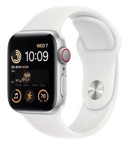Smartwatch Apple Watch SE 2022 GPS + Cellular 40mm Silver Alu Sport Biały  (MNPP3WB/A) 1