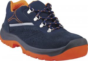Delta Plus RIMINI4 S1P SRC - niskieobuwie z dwoiny skórzanej welur z podnoskiem i wkładką antyprzebiciową - granatowo-pomarańczowy 46 3