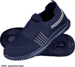 Grensho BSSOFI - damskie wciągane buty sportowe SOFI, materiał tekstylny zakończony ściągaczem, podeszwa PCV, - granatowo-biały 38 1
