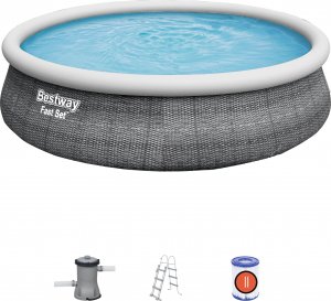 Bestway Bestway Fast Set above ground pool set, ? 457cm x 107cm, swimming pool (grey, with filter pump) 1