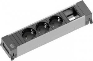 Bachmann Bachmann POWER FRAME 916.006, 3x protective contact socket, 1x custom module (black/grey, medium) 1