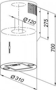 Okap MAAN Okap MAAN Elba W 731 miedziany połysk 2