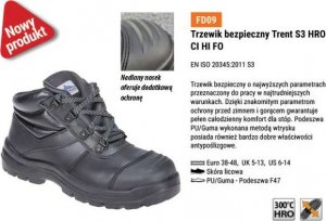 Portwest FD09 S3 HRO - Trent S3 HRO CI HI FO, trzewik bezpieczny, stalowy podnosek, skóra licowa 38 3