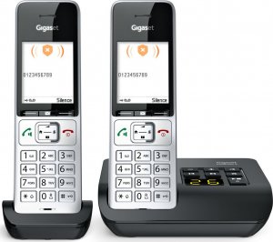 Telefon stacjonarny Gigaset Gigaset COMFORT 500A Duo, analogue telephone (silver/black, 2 handsets) 7
