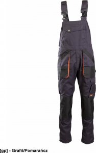 Polstar APOG - BRIXTON PRACTICAL SPODNIE OGRODNICZKI, POLIESTER/BAWEŁNA (65% /35%), 260G/M2, - Grafit/Pomarańcz 63 1