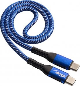 Kabel USB Akyga USB-C - USB-C 0.5 m Niebieski (AK-USB-36) 1