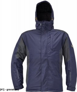 CERVA DAYBORO parka - męska kurtka zimowa, odpinany kaptur, polar kołnierz i w kapturze, odblaskowe elementy,  100% poliester - granatowy XXL 1