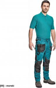 CERVA DAYBORO spodnie - męskie spodnie robocze, odblaskowe elementy, 100 % TRIFIBETEX - morski 54 2