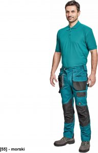 CERVA DAYBORO spodnie - męskie spodnie robocze, odblaskowe elementy, 100 % TRIFIBETEX - morski 54 3