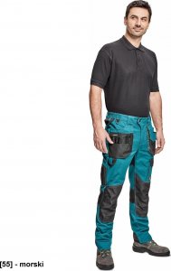 CERVA DAYBORO spodnie - męskie spodnie robocze, odblaskowe elementy, 100 % TRIFIBETEX - morski 54 5
