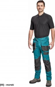 CERVA DAYBORO spodnie - męskie spodnie robocze, odblaskowe elementy, 100 % TRIFIBETEX - morski 54 6
