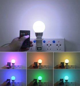Żarówka diodowa LED RGB+W 2 in 1 E27 16 kolorów + 4