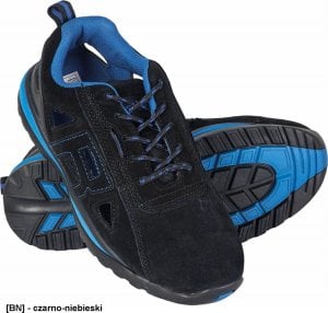 R.E.I.S. BRBORNEO SB FO SRA - bezpieczne buty zamszowe typu sandał, podnosek - czarno-niebieski 36 1